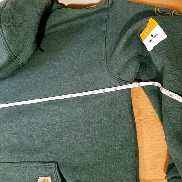 Carhartt Men’s Small Loose Fit Midweight Logo Sleeve Pullover Sweatshirt Green - Picture 6 of 15